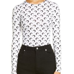 MARINE SERRE White & Black Second Skin Moon Top